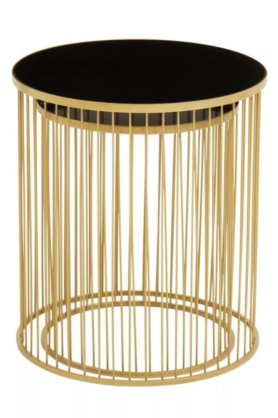 FURNITURE Premier Side Tables | Avento Set Of Two Black And Gold Side Tables