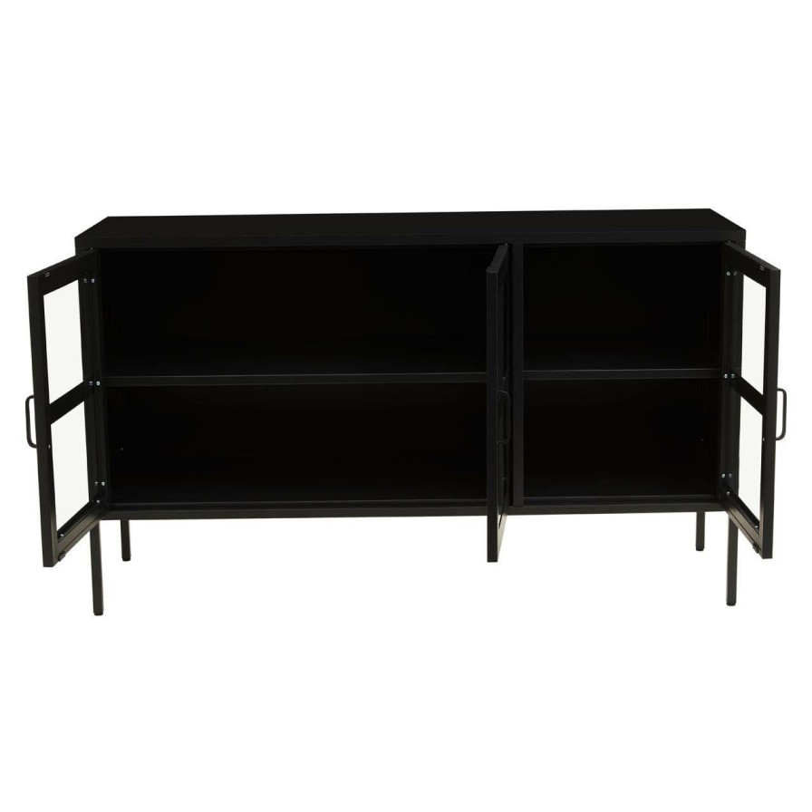FURNITURE Premier Sideboards | Acier Three Door Black Sideboard