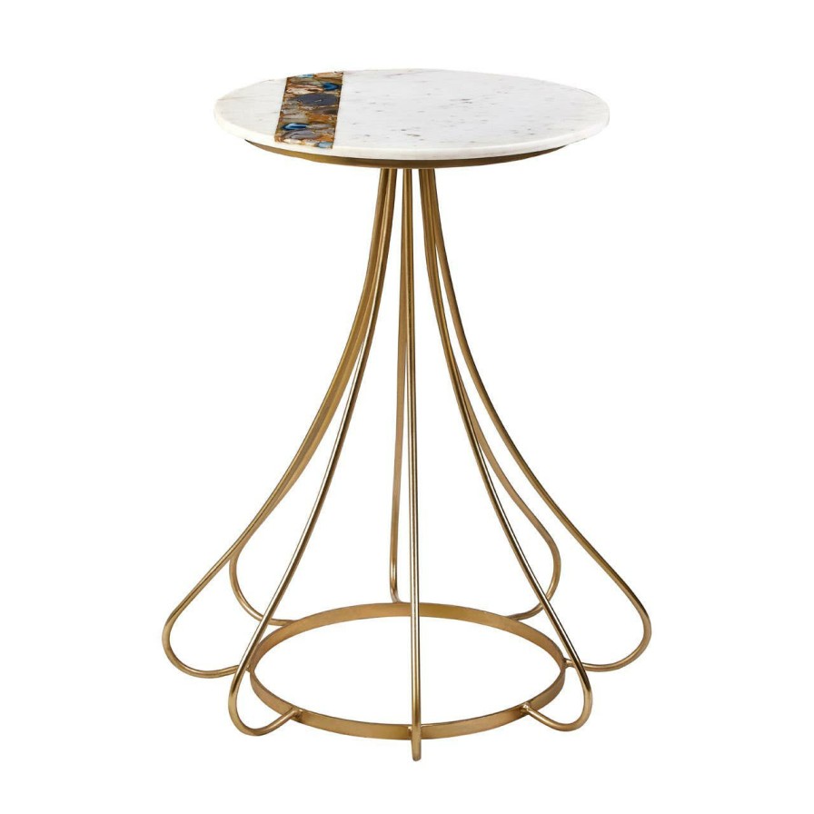FURNITURE Fifty Five South Side Tables | Vizzini Marble And Agate Side Table