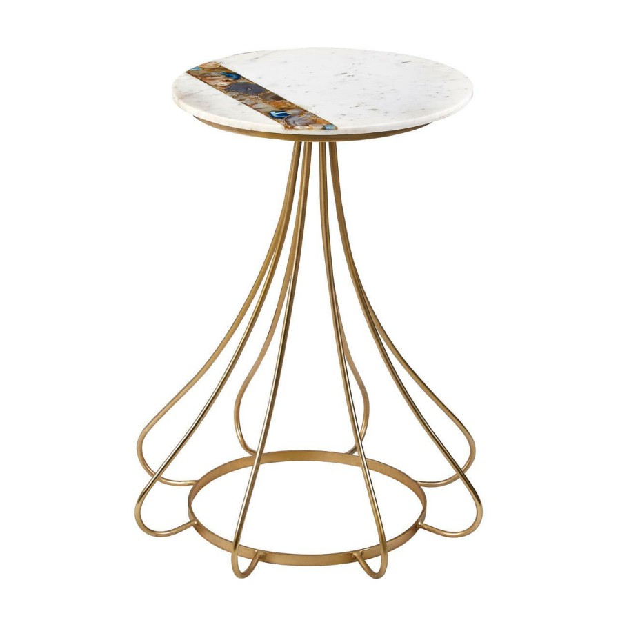 FURNITURE Fifty Five South Side Tables | Vizzini Marble And Agate Side Table