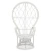 FURNITURE Fifty Five South Seating | Java Grey And White Natural Rattan Curved Chair