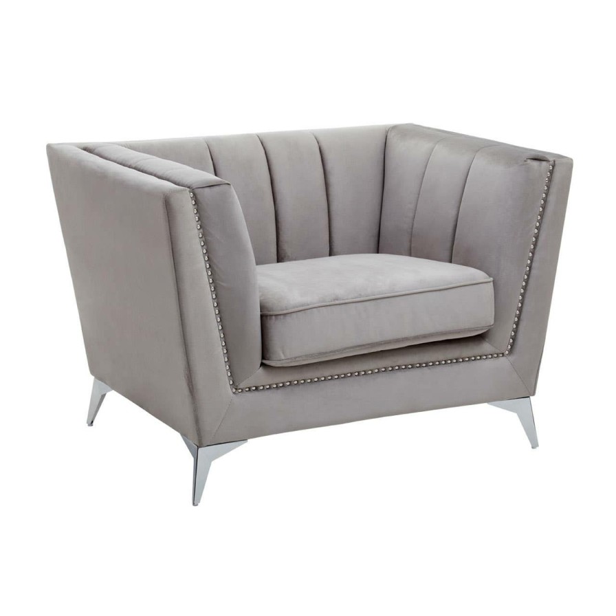 FURNITURE Premier Seating | Hansa Grey Velvet Chair