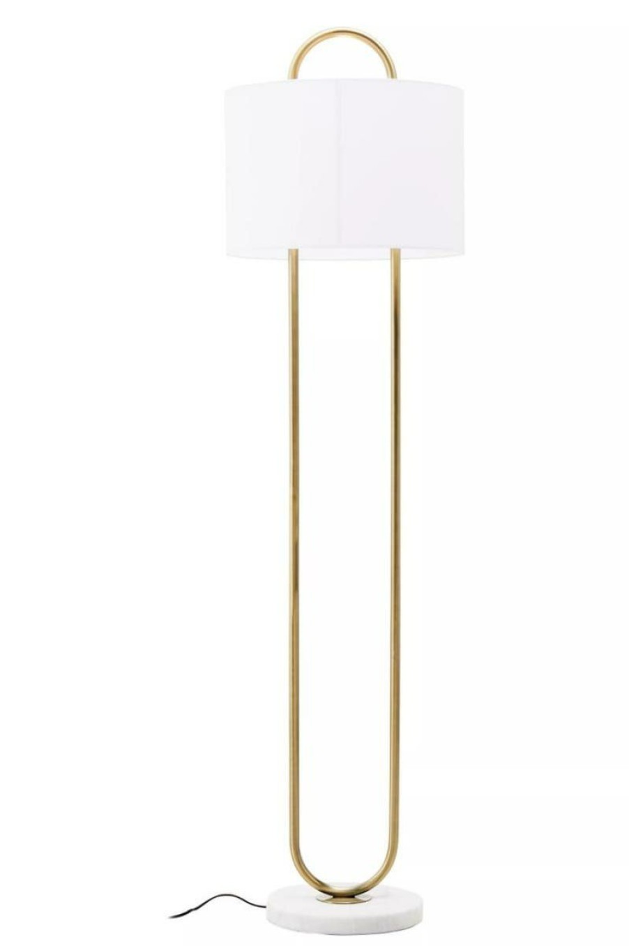 Accessories Fifty Five South Floor Lamps | Nolan White And Gold Floor Lamp