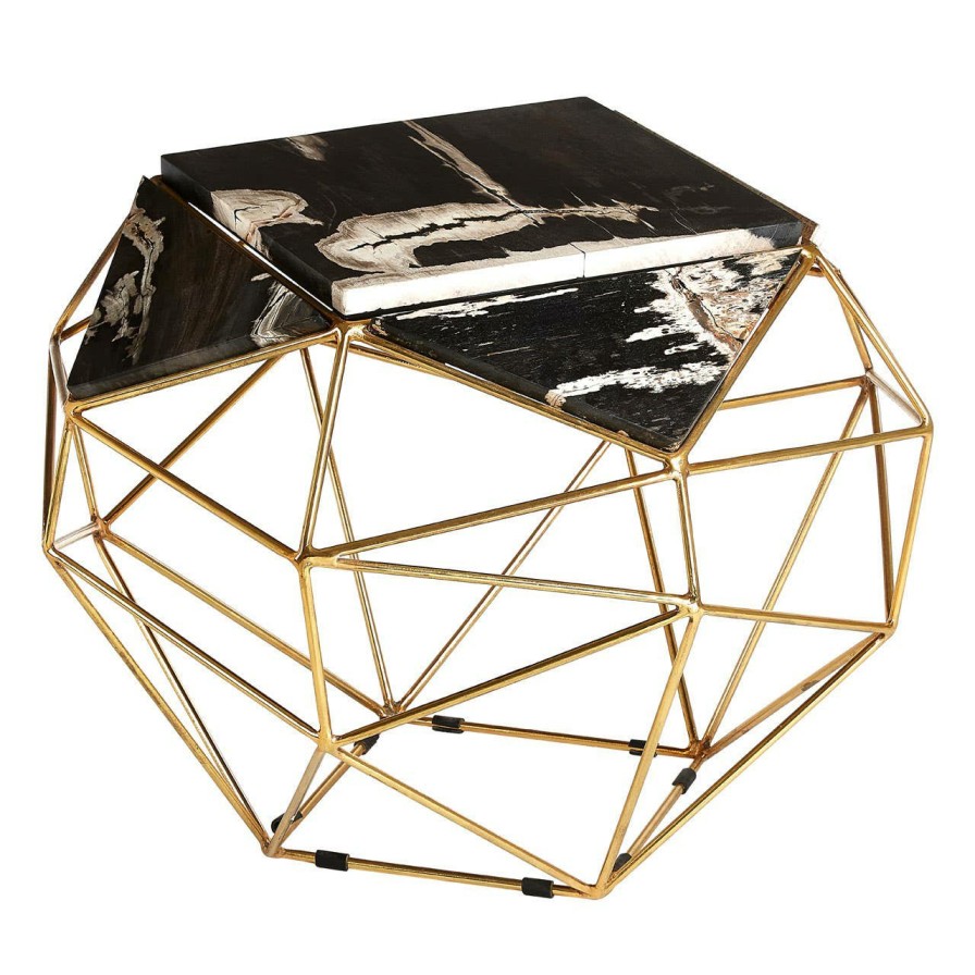 FURNITURE Fifty Five South Side Tables | Relic Dark Petrified Wood Side Table