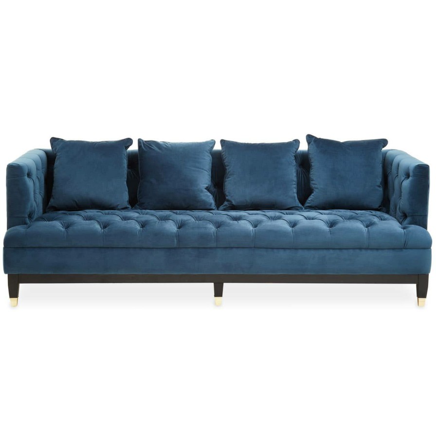 FURNITURE Fifty Five South Seating | Sefira Three Seat Navy Fabric Sofa