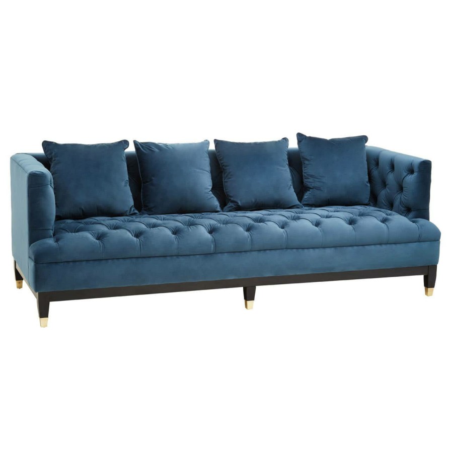 FURNITURE Fifty Five South Seating | Sefira Three Seat Navy Fabric Sofa