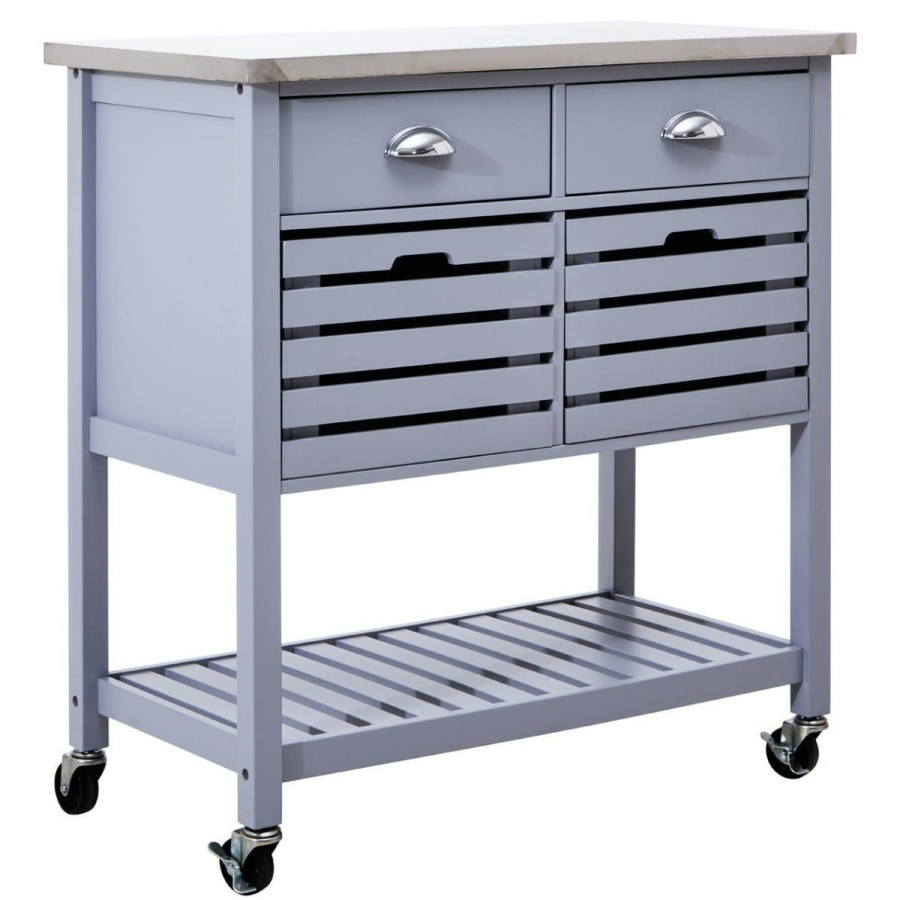 FURNITURE Premier Storage | Frankfurt Grey Kitchen Trolley
