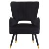 FURNITURE Premier Statement Chairs | Loretta Black Velvet Cut Out Back Chair