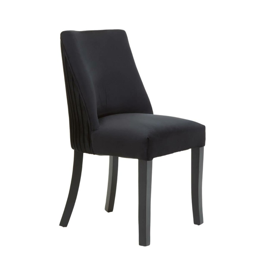 FURNITURE Fifty Five South Seating | Kensington Townhouse Black Velvet Dining Chair