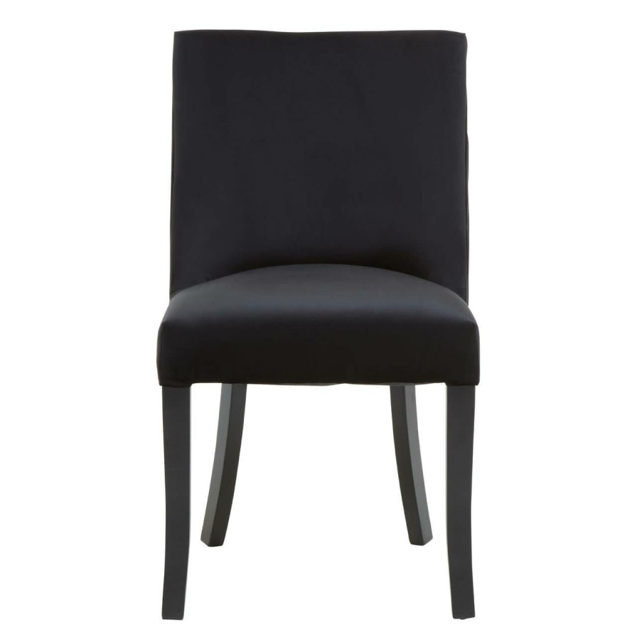 FURNITURE Fifty Five South Seating | Kensington Townhouse Black Velvet Dining Chair