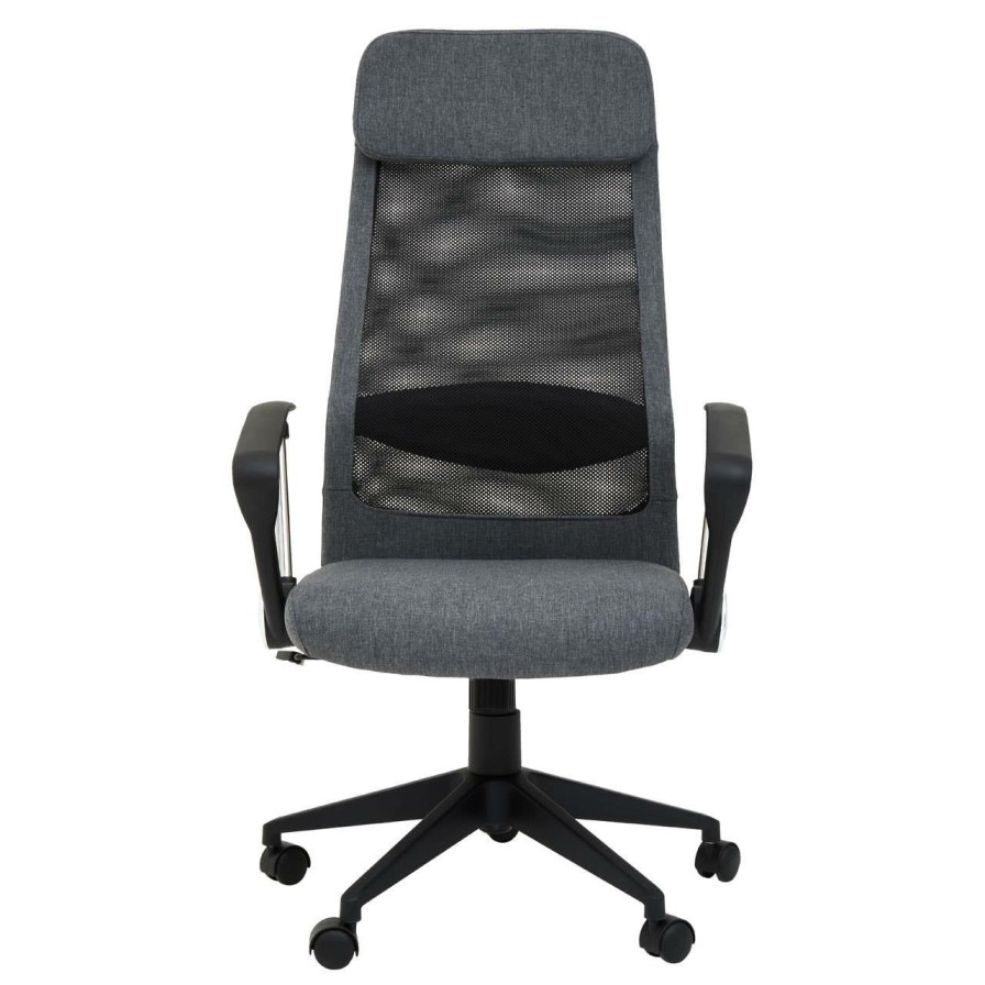 FURNITURE Premier Home Office Chairs | Brent Black Mesh And Grey Fabric Home Office Chair