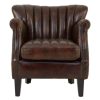 FURNITURE Fifty Five South Seating | Victor Winged Brown Leather Armchair