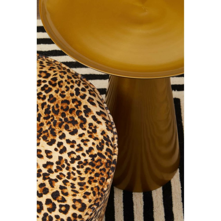 FURNITURE Fifty Five South Side Tables | Pali Gold Finish Round Side Table