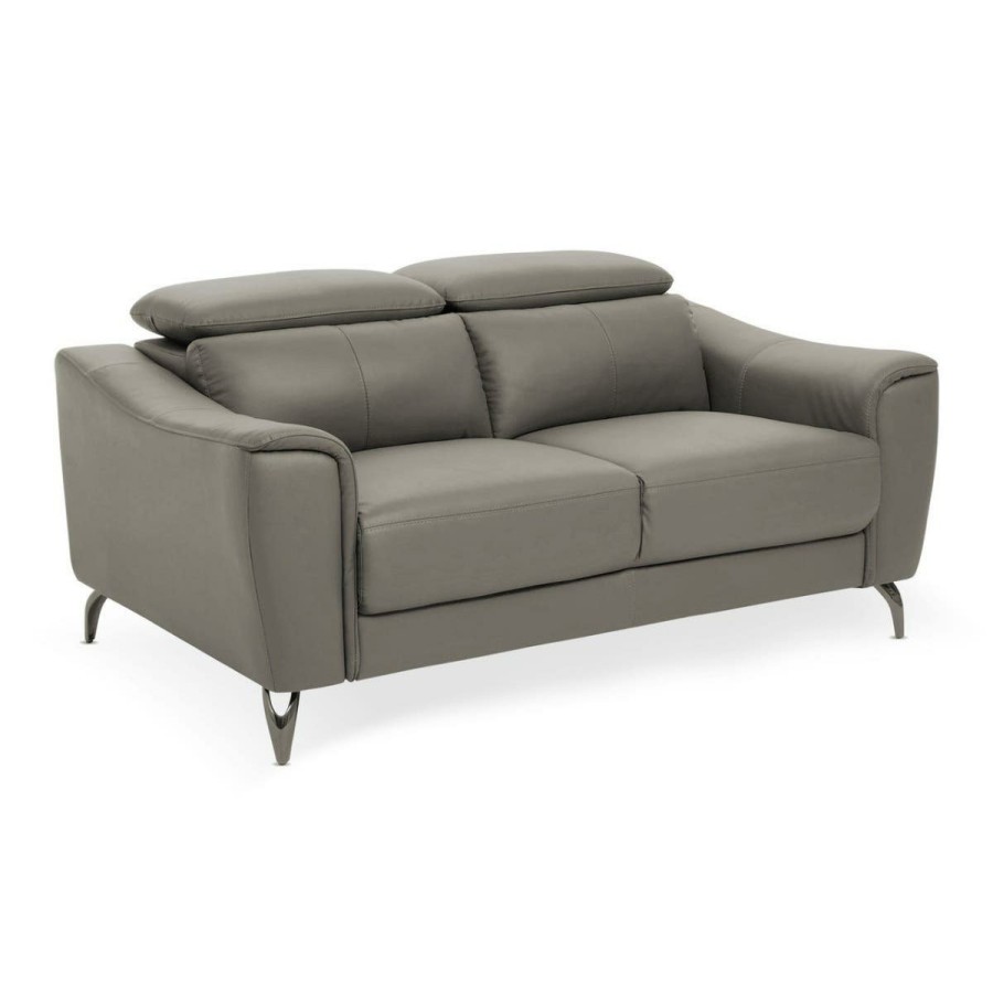 FURNITURE Fifty Five South Seating | Padua 2 Seat Grey Leather Sofa