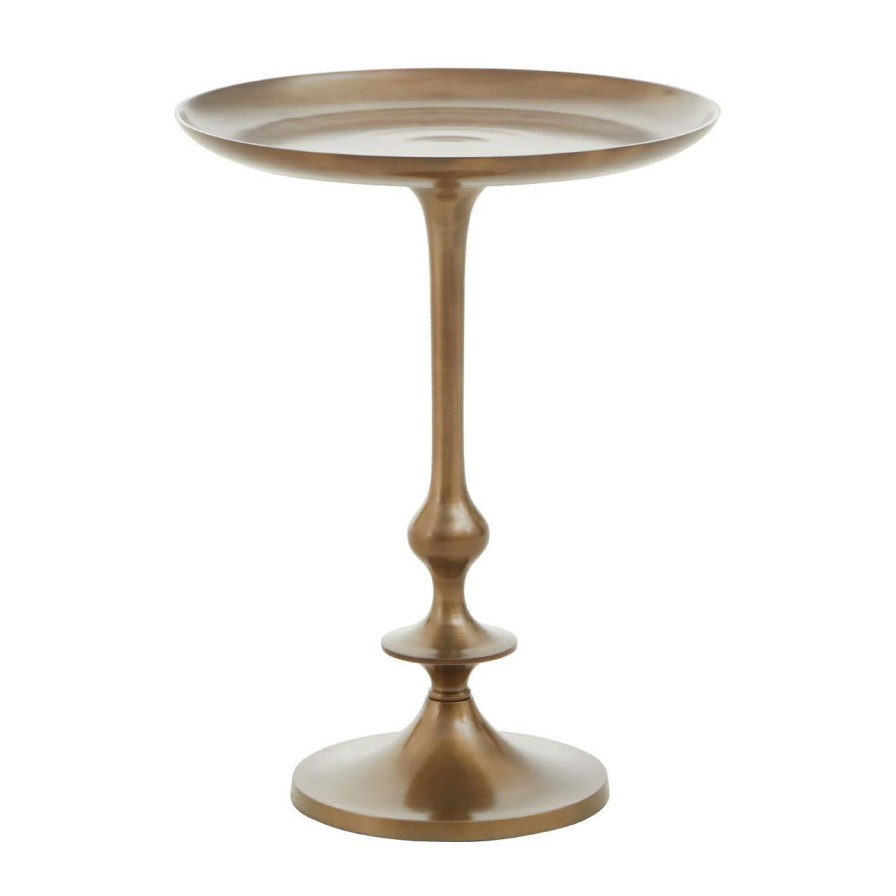 FURNITURE Fifty Five South Side Tables | Pali Small Antique Brass Side Table