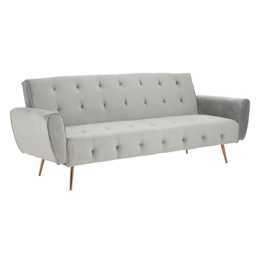 FURNITURE Premier Seating | Hayton Grey Velvet Sofa Bed