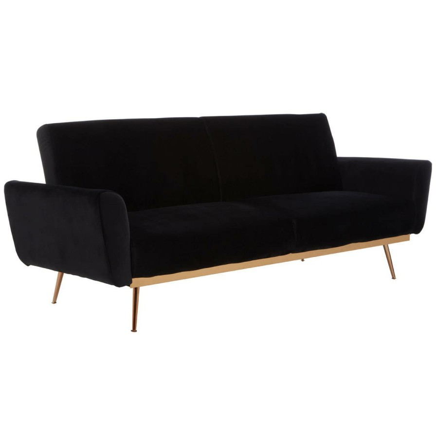 FURNITURE Premier Seating | Hatton Black Velvet Sofa Bed