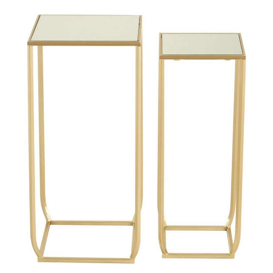 FURNITURE Premier Side Tables | Avantis Set Of Two Champagne Square Side Tables