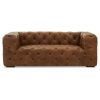 FURNITURE Fifty Five South Seating | Hoxton Three Seat Tufted Leather Sofa