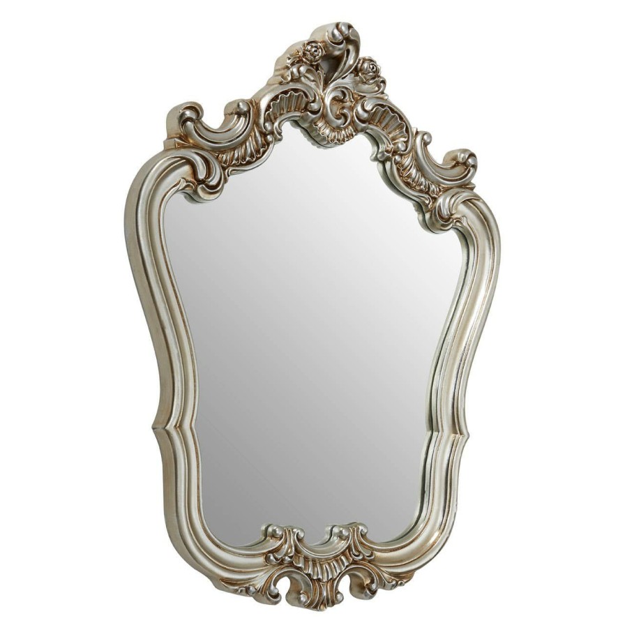 Bathe and Utility Premier Mirrors | Champagne Finish Rose Crest Wall Mirror