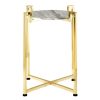 FURNITURE Premier Side Tables | White Marble Side Table With Warm Gold Base
