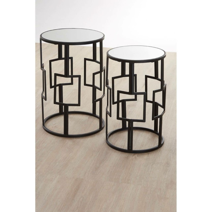 FURNITURE Premier Side Tables | Avantis Square Design Black Tables