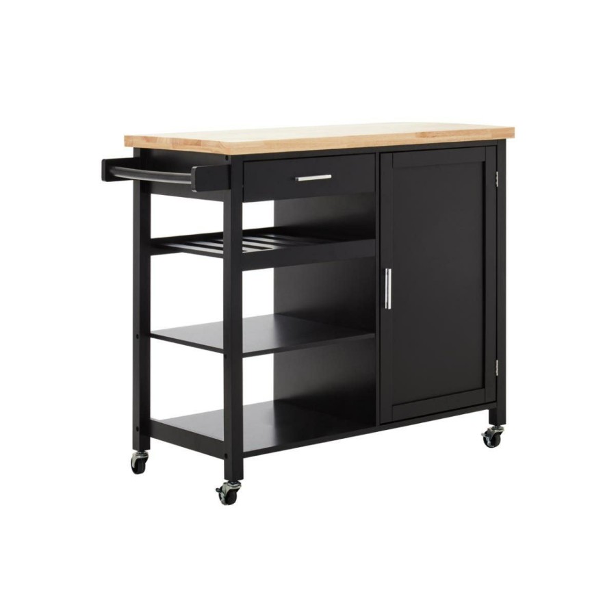 FURNITURE Premier Storage | Frankfurt Black Kitchen Trolley