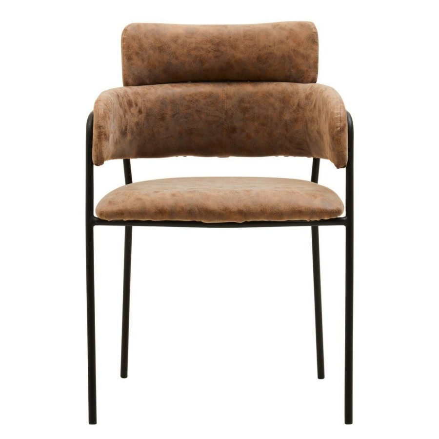 FURNITURE Fifty Five South Seating | Tamzin Brown Faux Leather Dining Chair