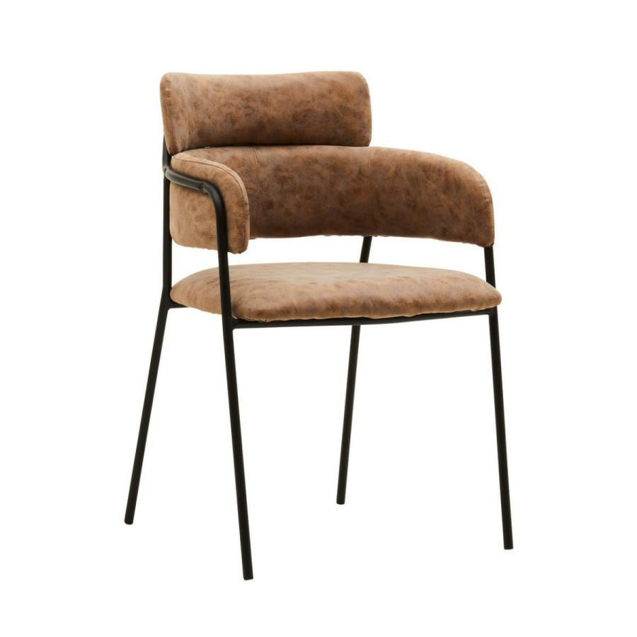 FURNITURE Fifty Five South Seating | Tamzin Brown Faux Leather Dining Chair