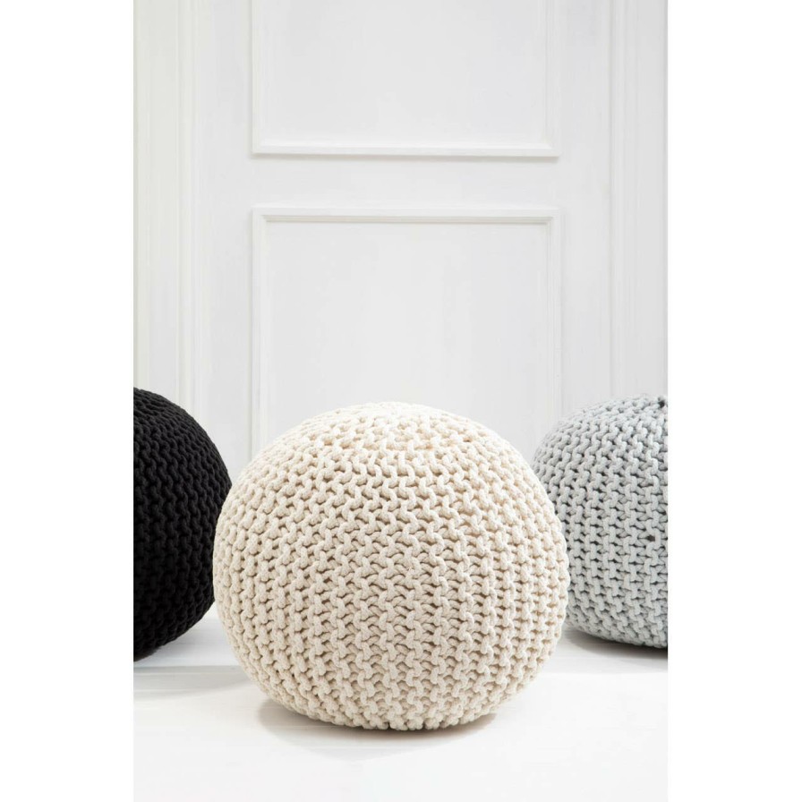 FURNITURE Premier Seating | Kids Knit Cream Pouffe