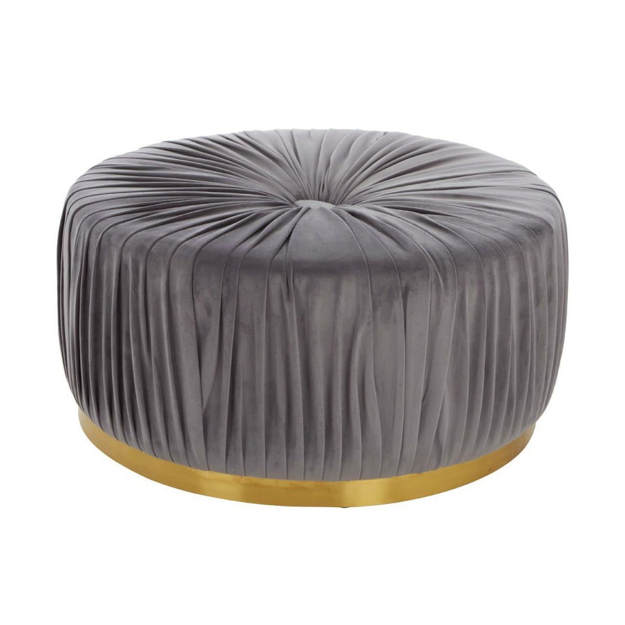FURNITURE Fifty Five South Seating | Shea Grey Footstool