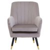 FURNITURE Premier Armchairs | Loretta Mink Velvet Scalloped Armchair