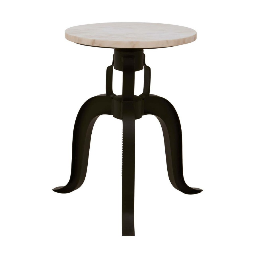 FURNITURE Fifty Five South Side Tables | Vasco 3 Leg Bar Stool With White Marble Top