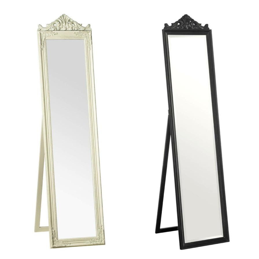 Bathe and Utility Premier Mirrors | Boudoir Cream And Gold Finish Standing Mirror