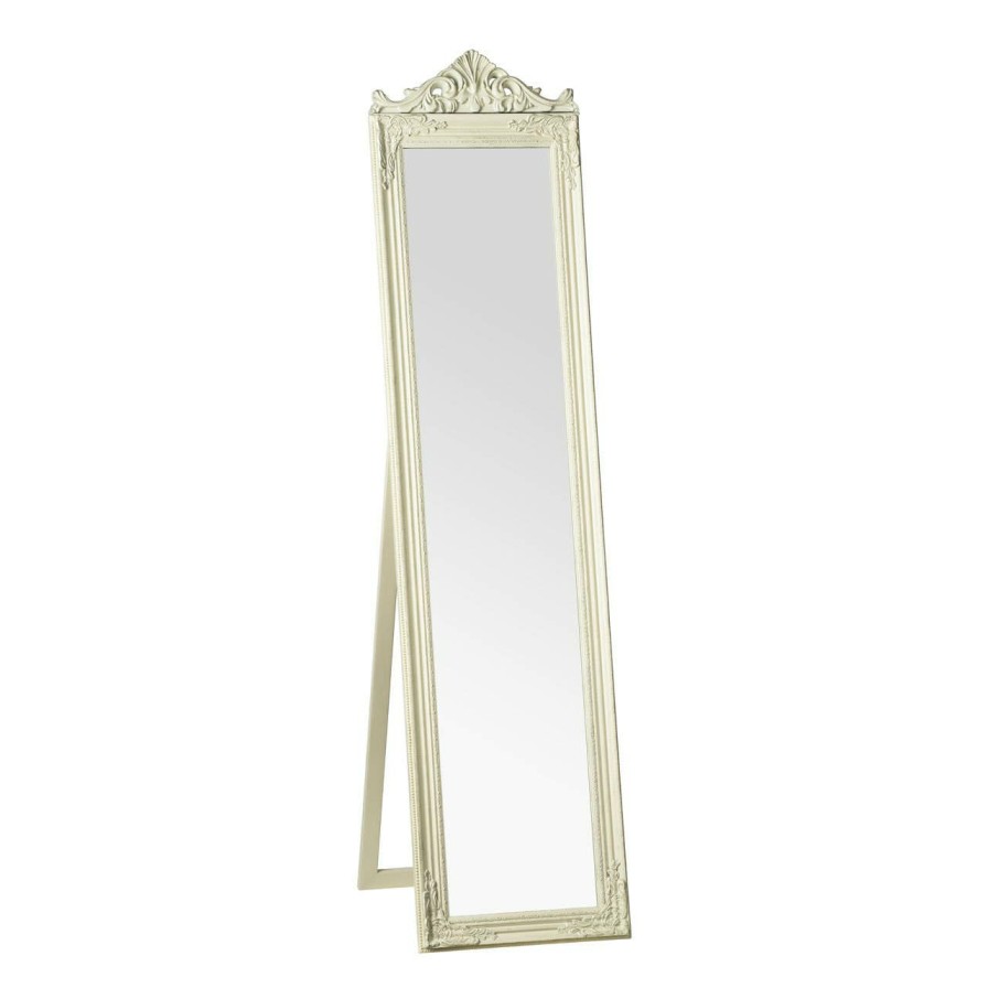 Bathe and Utility Premier Mirrors | Boudoir Cream And Gold Finish Standing Mirror