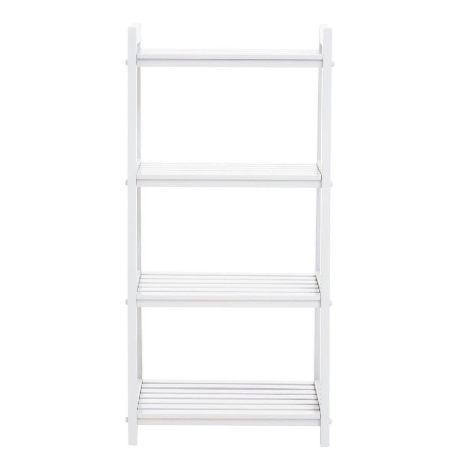 FURNITURE Premier Storage | Chester Wood Four Tier White Shelf Unit