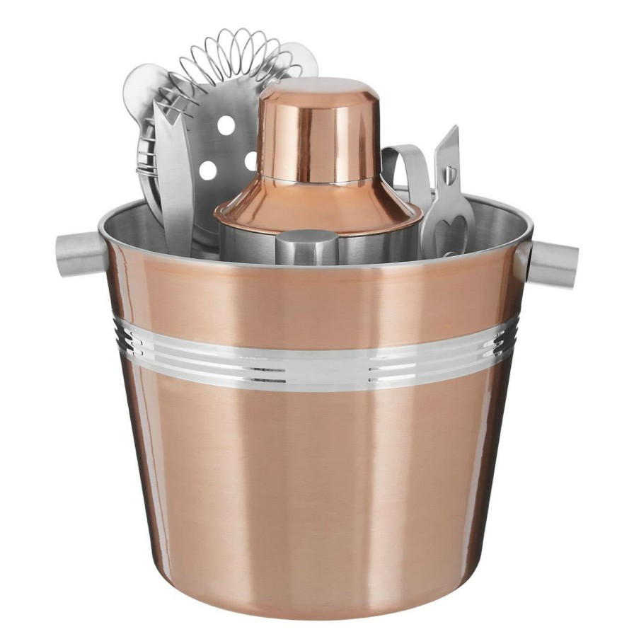 Kitchen and Dining Premier Cocktail Accessories | 7Pc Bar Set With Rose Gold Finish