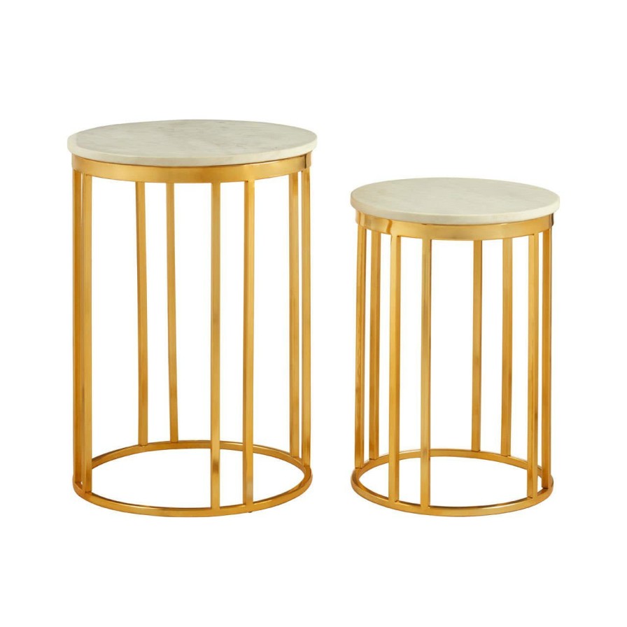 FURNITURE Fifty Five South Side Tables | Templar Set Of 2 Linear Design Side Tables