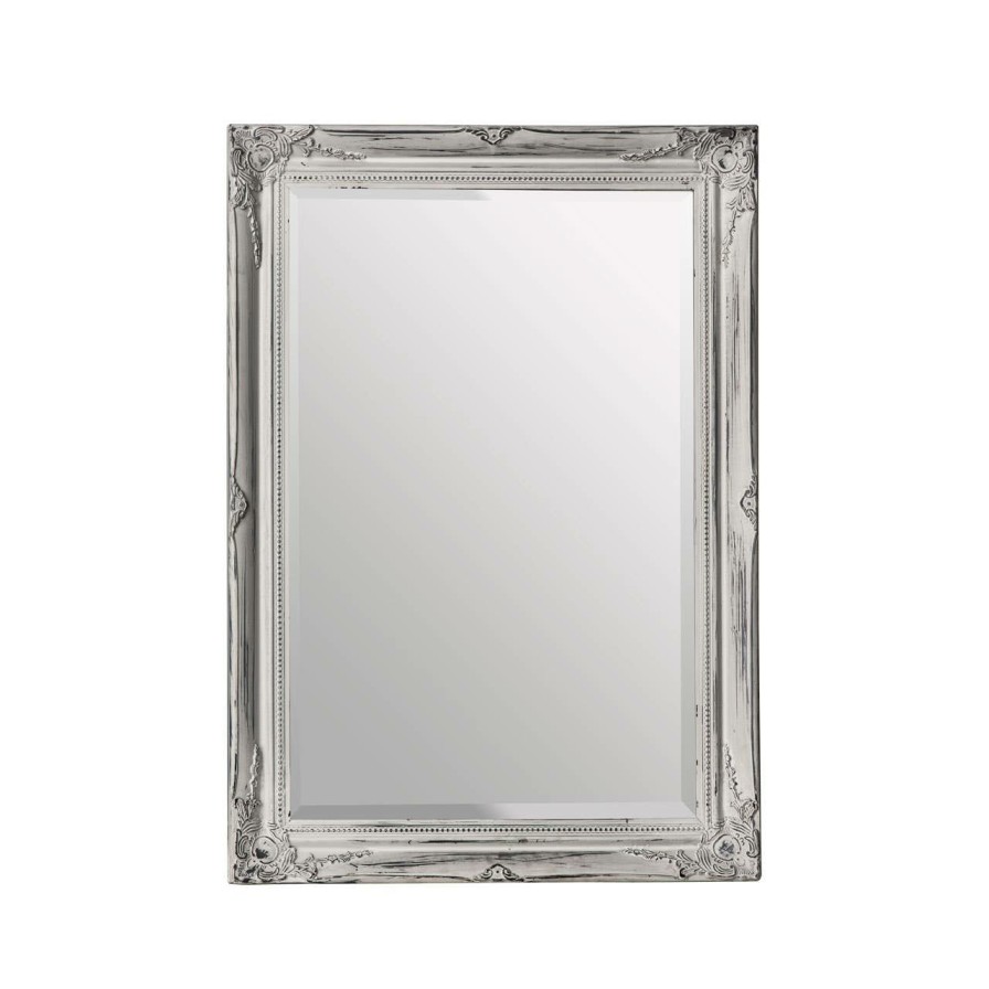 Bathe and Utility Premier Mirrors | Distressed White Finish Wall Mirror