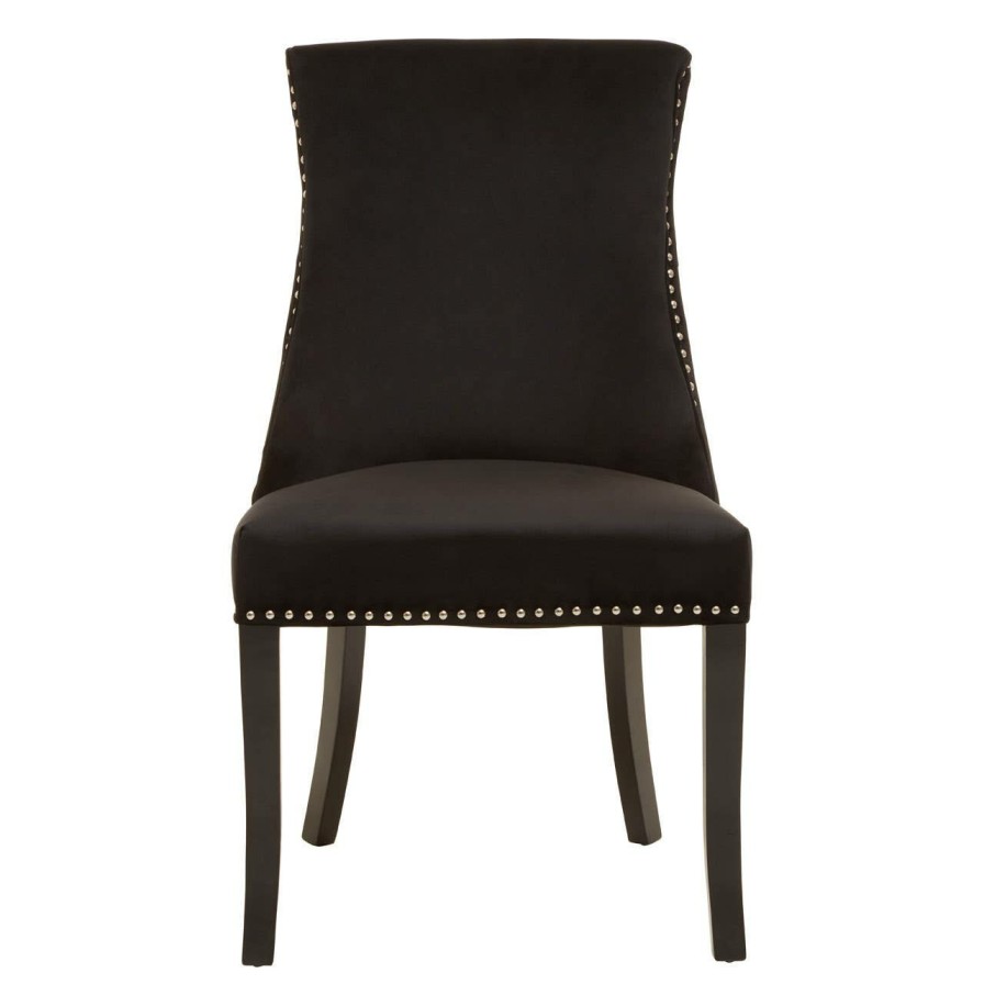 FURNITURE Fifty Five South Seating | Kensington Townhouse Black Velvet Dining Chair