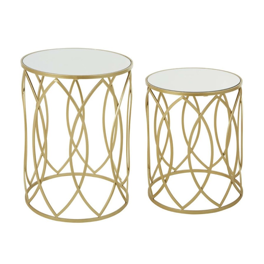 FURNITURE Premier Side Tables | Avantis Set Of 2 Champagne Finish Side Tables