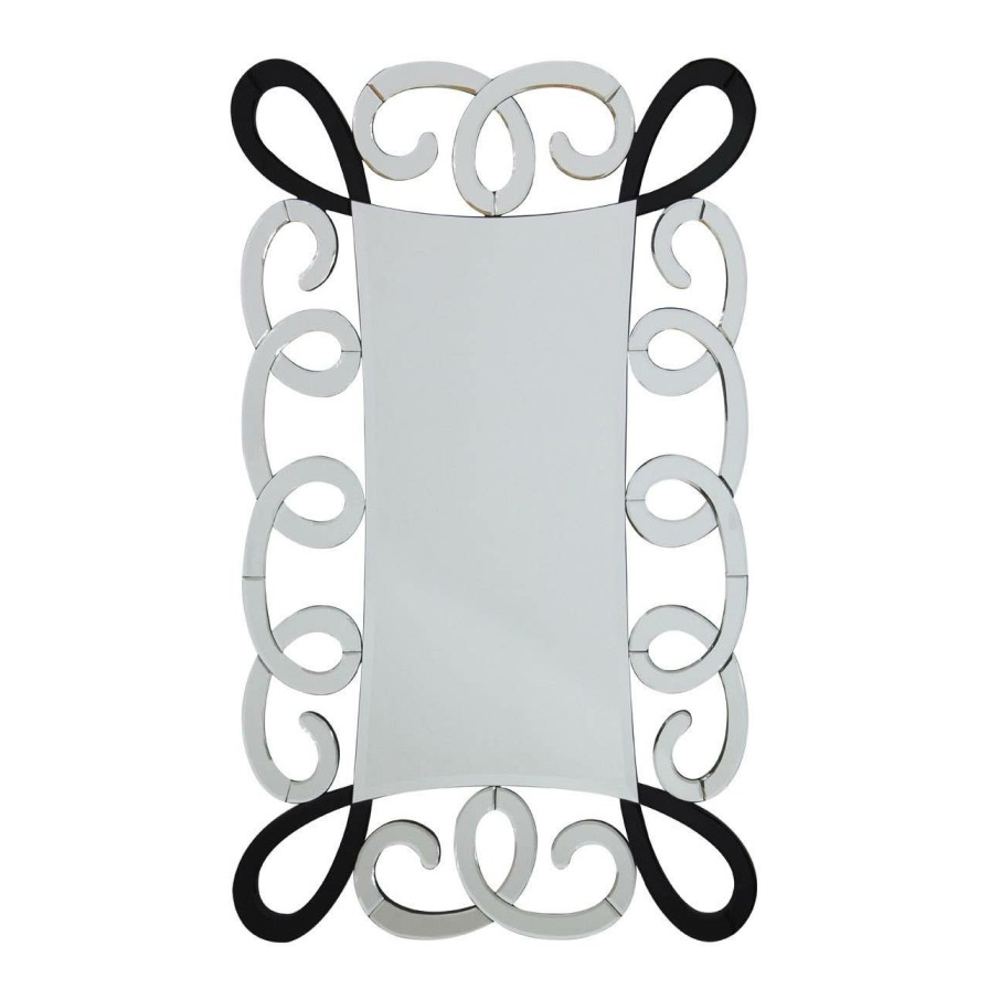 Bathe and Utility Premier Mirrors | Black And Silver Scroll Design Wall Mirror