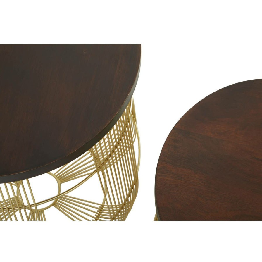 FURNITURE Premier Side Tables | Agra Set Of 2 Brass Finish Side Tables