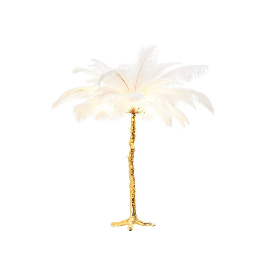 Accessories Fifty Five South Table Lamps | Zendaya White Ostrich Feather Table Lamp