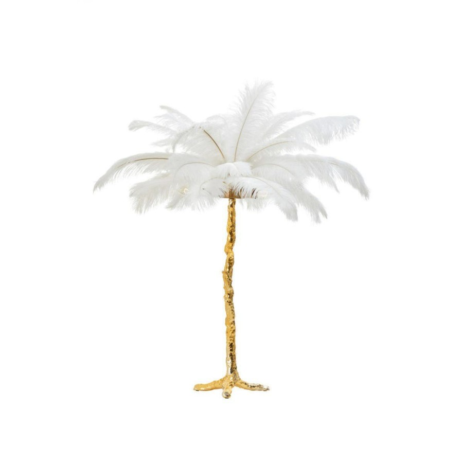 Accessories Fifty Five South Table Lamps | Zendaya White Ostrich Feather Table Lamp