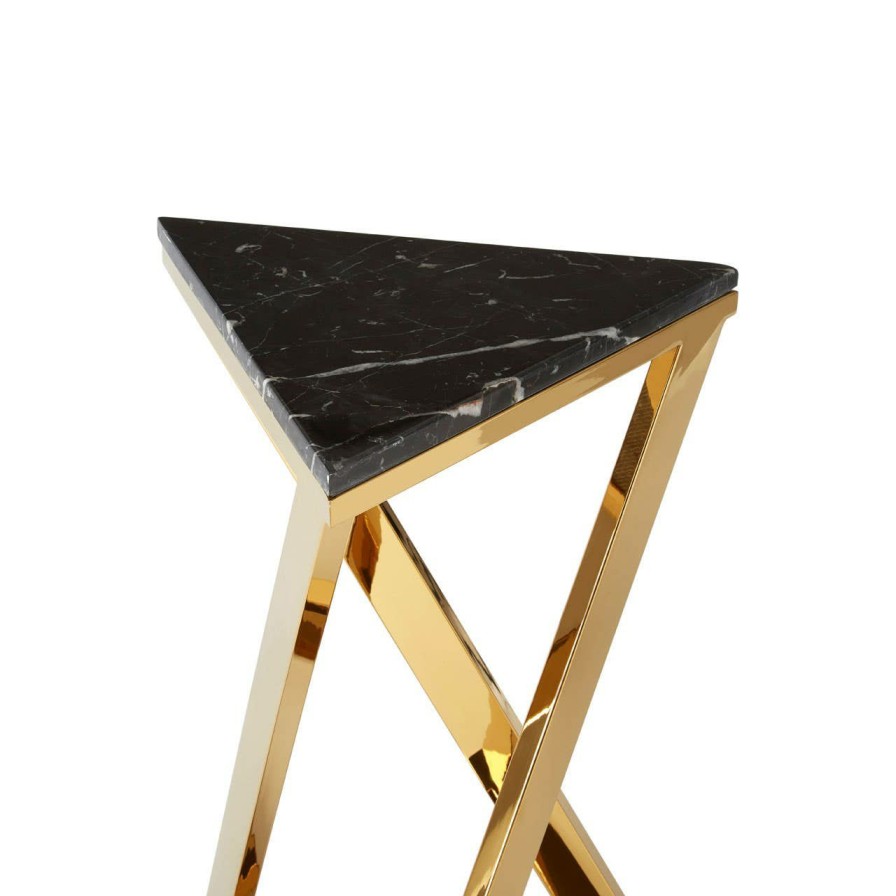 FURNITURE Fifty Five South Side Tables | Piermount Black And Gold End Table