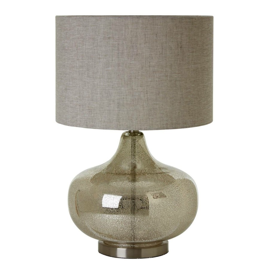 Accessories Fifty Five South Table Lamps | Luz Grey Fabric Shade Table Lamp
