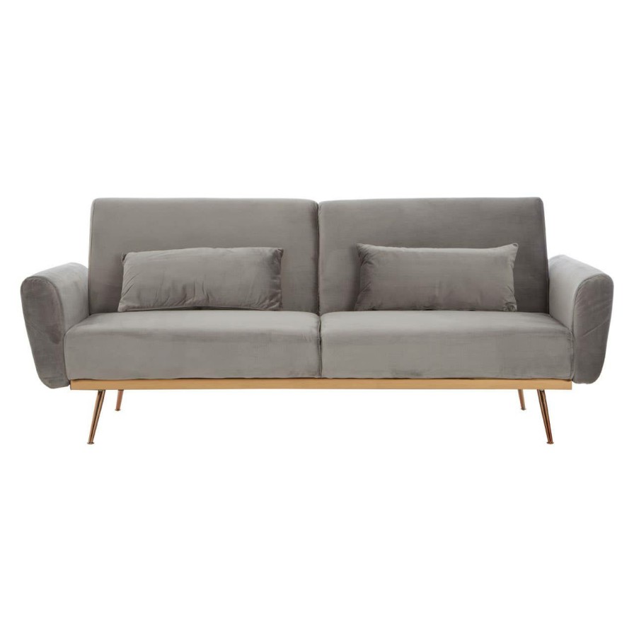 FURNITURE Premier Seating | Hatton Grey Velvet Sofa Bed