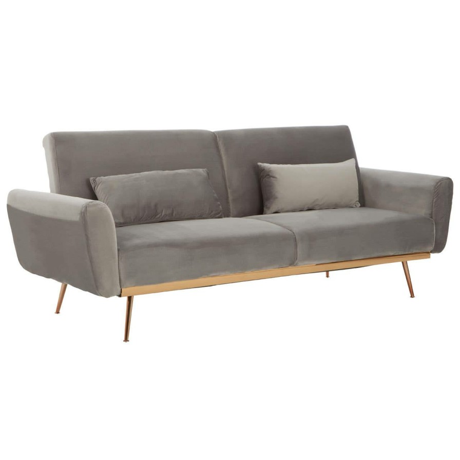 FURNITURE Premier Seating | Hatton Grey Velvet Sofa Bed