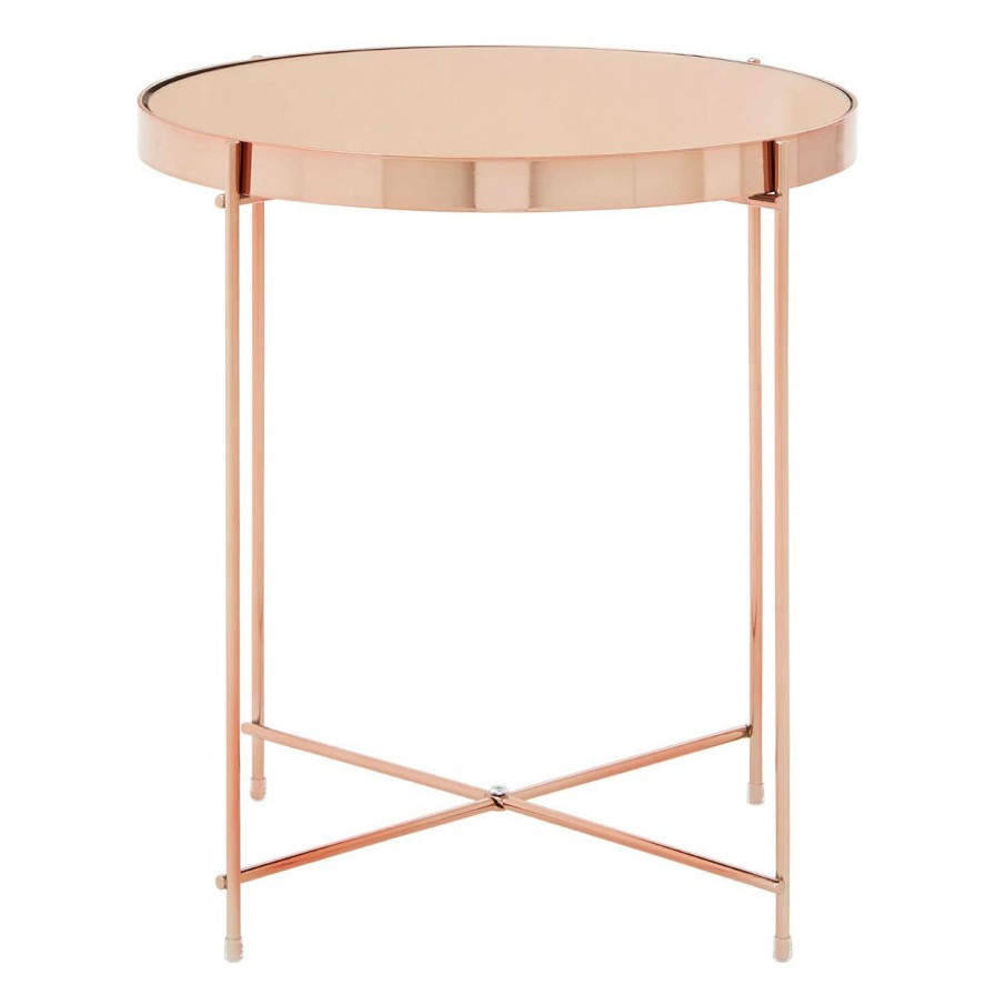 FURNITURE Premier Side Tables | Allure Pink Mirror Low Side Table